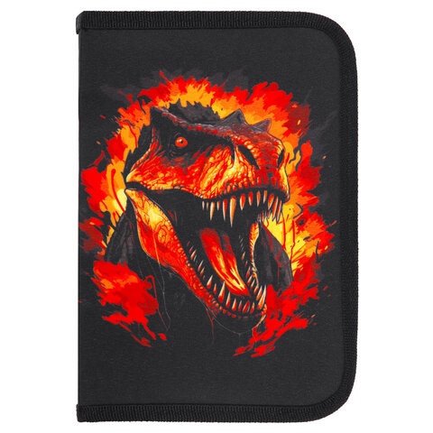 Пенал BRAUBERG с наполнением, 1 отделение, 1 откидная планка, 24 предмета, 21х14 см, "Fire dino", 273535 - фото 2