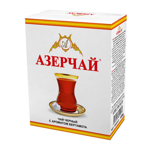 Чай листовой АЗЕРЧАЙ черный с ароматом бергамота среднелистовой 400 г, ш/к 21031, 416757 - фото 1