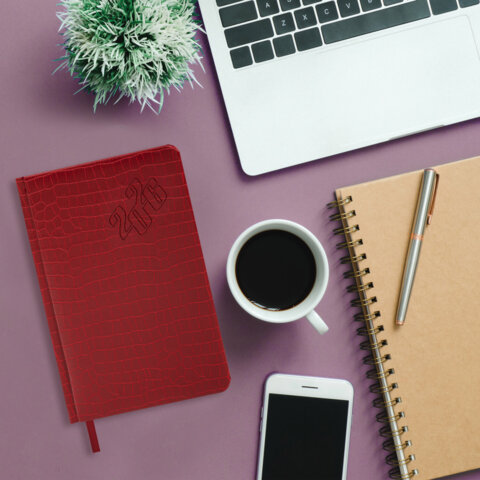 Ежедневник датированный 2026, А5, 138x213 мм, BRAUBERG "Comodo", под кожу, красный, 117048 - фото 13