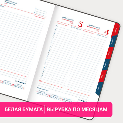 Ежедневник датированный 2026 А5 148х218 мм, GALANT "Ritter", под кожу, бордовый, 117493 - фото 15