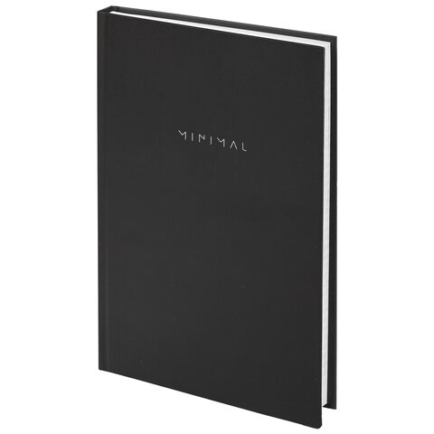Блокнот А5 134х206 мм, 80 л., твёрдый, клетка, BRAUBERG "Minimal", черный, 116436 - фото 1