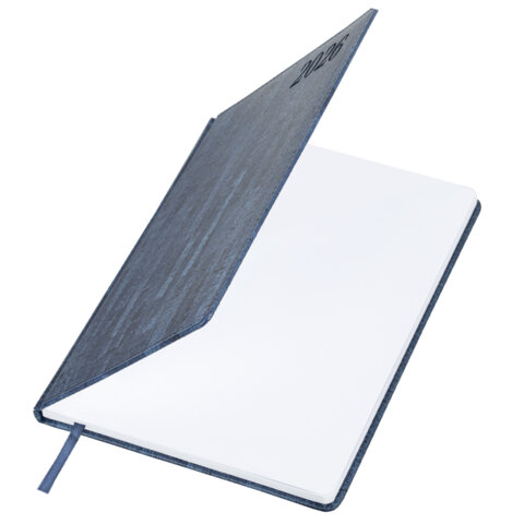 Еженедельник датированный 2026 БОЛЬШОЙ ФОРМАТ 210х297 мм, А4 BRAUBERG "Wood", под кожу, синий, 117158 - фото 3