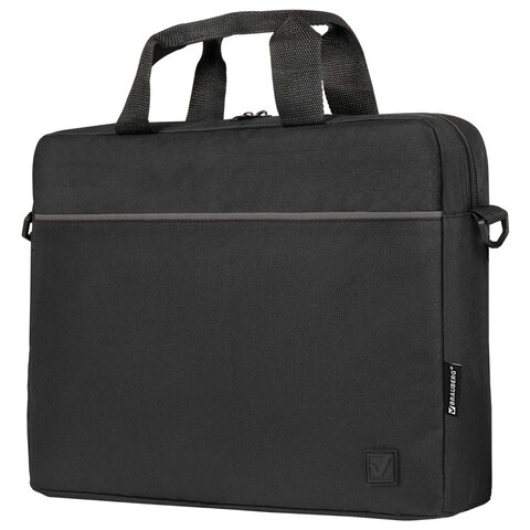 Сумка портфель BRAUBERG PRACTICAL с отделением для ноутбука 15,6", Grey line, черная, 29х40х7 см, 272604 - фото 4