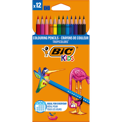 Карандаши цветные 12цв 6-гран Bic Tropicolors 832566 - фото 6
