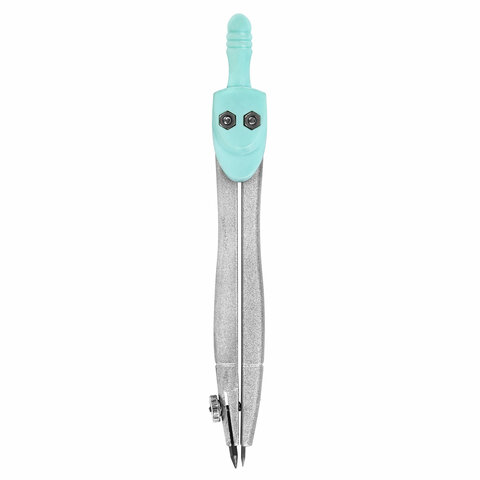 Готовальня BRAUBERG SCHOOL KIT, 11 предметов, циркуль 115 мм, циркуль 125 мм, чертежные принадлежности, мятный цвет, 210706 - фото 5