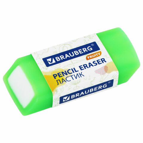 Ластики полупрозрачные BRAUBERG FRUITY НАБОР 4 штуки, размер ластика 54х23х10 мм, упаковка блистер, 271343 - фото 4