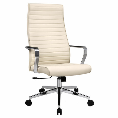 Кресло BRABIX PREMIUM ''Solo EX-730'', алюминий, хром, экокожа, бежевое, 532937 - фото 1