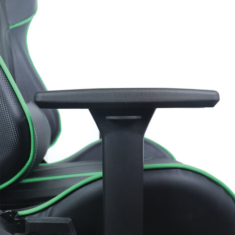 Кресло компьютерное BRABIX "GT Carbon GM-120", две подушки, экокожа, черное/зеленое, 531929 - фото 13