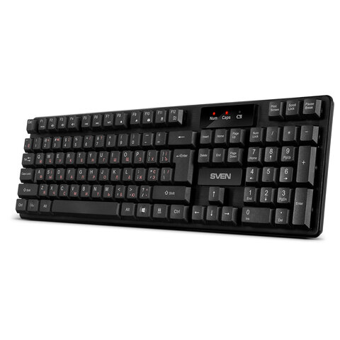 Клавиатура беспроводная SVEN KB-C2300W, USB, 104 клавиши, 2,4 GHz, черная, SV-021474 - фото 2