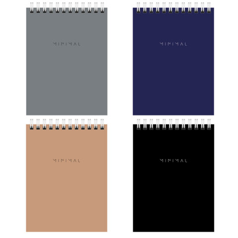 Блокнот МАЛЫЙ ФОРМАТ А6 108х145 мм, 40 л., гребень, картон, клетка, BRAUBERG "Minimal Classic", 116428 - фото 1