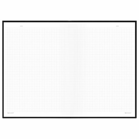 Блокнот БОЛЬШОЙ ФОРМАТ 200х290 мм, А4, 80 л., твердый, клетка, BRAUBERG "Minimal", черный, 116432 - фото 5