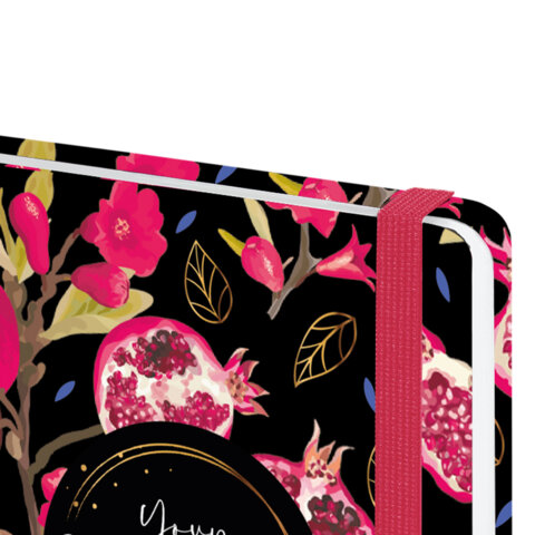 Ежедневник датированный 2026 с резинкой 145х203 мм, А5, BRAUBERG, твердый, фольга, "Гранаты", 117333 - фото 4