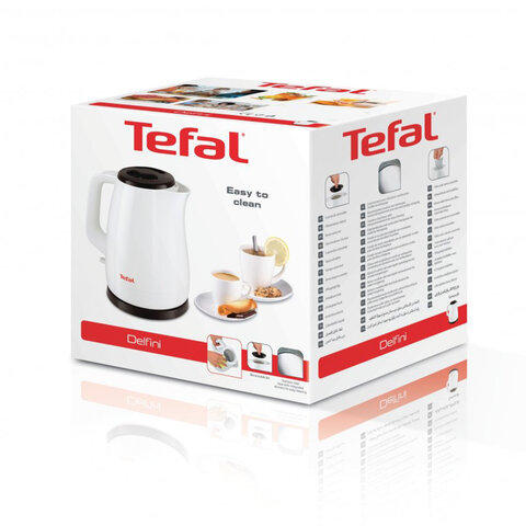 Чайник TEFAL KO150130, 1,5 л, 2400 Вт, закрытый нагревательный элемент, пластик, белый, 7211002180 - фото 7