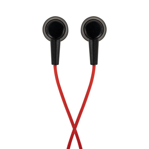 Наушники проводные внутриканальные с микрофоном SONNEN EP-H47RB, 1,1 м, красные/черные, 514129 - фото 5