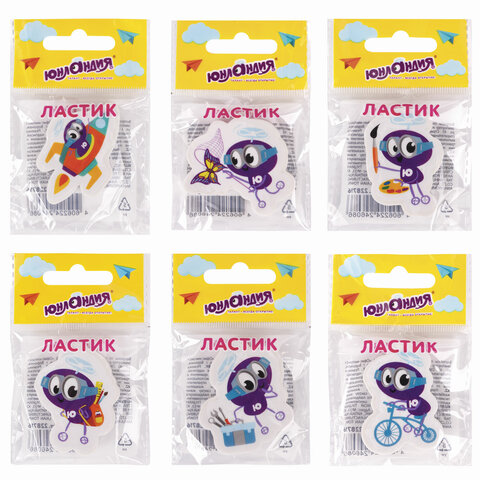 Ластик фигурный ЮНЛАНДИЯ "Юнландик", 45х30х8 мм, ассорти, 228716 - фото 2