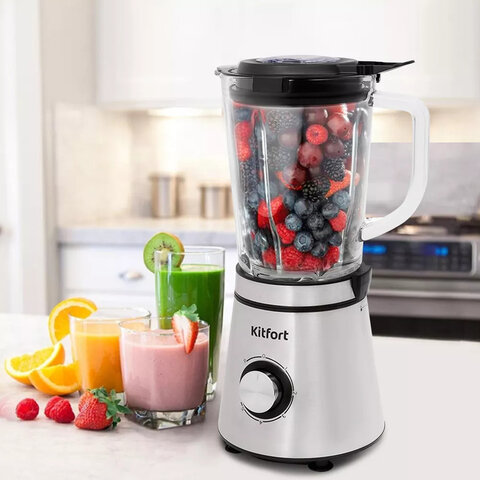 Блендер стационарный KITFORT КТ-3021, 1000 Вт, 5 скоростей, чаша 1,5 л, металл, черный/серебристый - фото 2