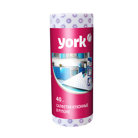 Салфетки ВИСКОЗНЫЕ, "Премиум", 25х40 см, РУЛОН 40 шт., 60 г/м2, YORK, 021100 - фото 2