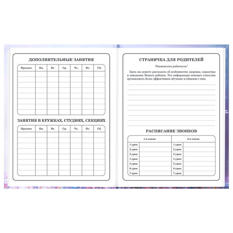 Дневник 1-4 класс 48 л., твердый, BRAUBERG, глянцевая ламинация, с подсказом, "Princess", 107590 - фото 7