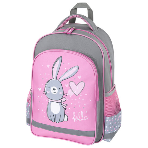 Рюкзак ПИФАГОР SCHOOL, 1 отделение, 3 кармана, "Adorable bunny", 38x28х14 см, 270654 - фото 1