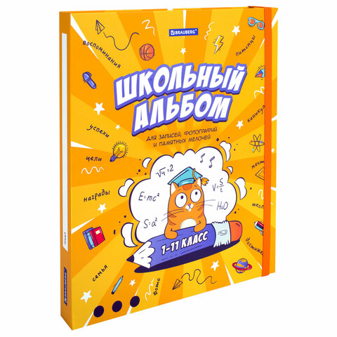 Папка-портфолио школьника, А4, ШКОЛЬНЫЙ АЛЬБОМ, 10 вкладышей, магнитный клапан 7БЦ, BRAUBERG, 115242 - фото 2