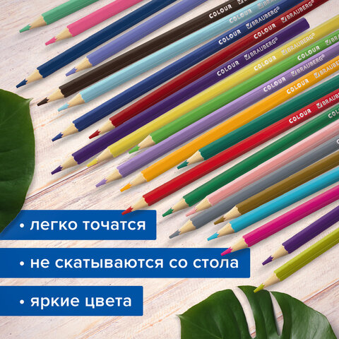 Карандаши цветные супермягкие яркие BRAUBERG MAX, 100 цветов, шестигранные, грифель 3,3 мм, натуральное дерево, 181862 - фото 12