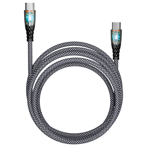 Кабель Type-C - Type-C, 1 м, 3 А, SMARTBUY, для быстрой зарядки и передачи данных, черный, FCTRANSP-BLACK - фото 1