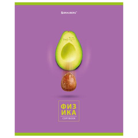 Тетрадь предметная "AVOCADO" 48 л., глянцевый лак, ФИЗИКА, клетка, BRAUBERG, 404283 - фото 1
