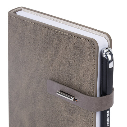 Ежедневник недатированный А5 138х213 мм BRAUBERG "Cowboy", под кожу, застежка 160 л., коричневый, 116198 - фото 4