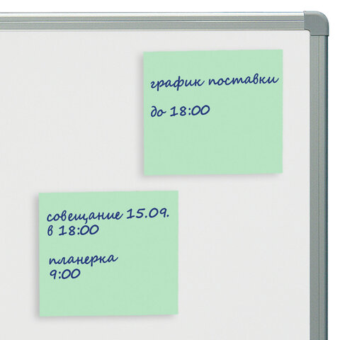 Блок самоклеящийся (стикеры) STAFF STANDARD, ПАСТЕЛЬНЫЙ 76х76 мм, зеленый, 100 листов, 116575 - фото 5