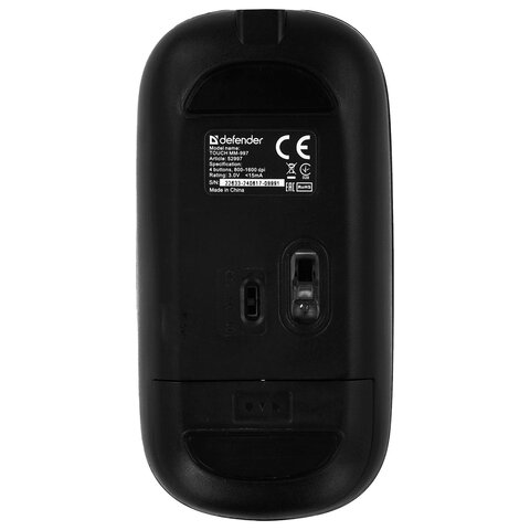 Мышь беспроводная DEFENDER TOUCH MM-997, USB, 3 кнопки+1 колесо-кнопка, оптическая, черная, 52997 - фото 5