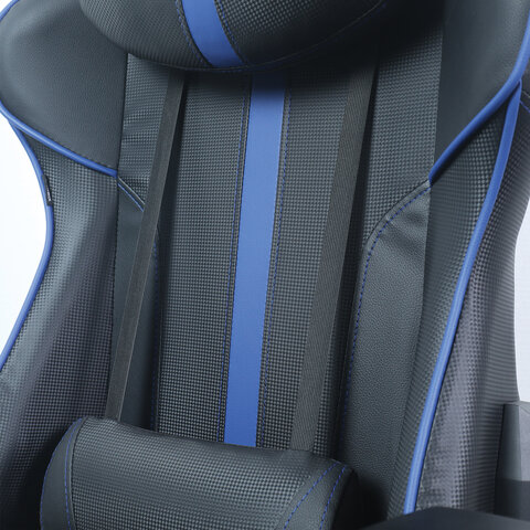 Кресло компьютерное BRABIX "GT Carbon GM-120", две подушки, экокожа, черное/синее, 531930 - фото 9