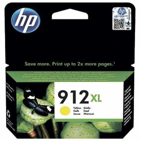 Картридж струйный HP (3YL83A) для HP OfficeJet Pro 8023, №912XL желтый, ресурс 825 страниц, оригинальный - фото 1