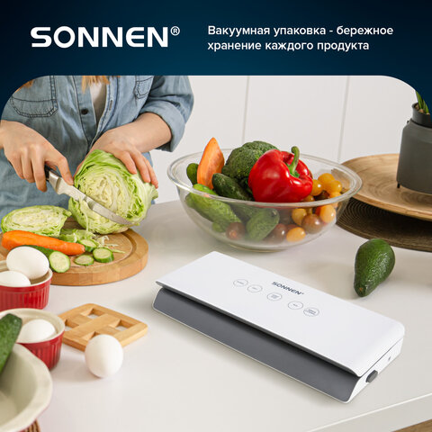 Вакууматор/вакуумный упаковщик SONNEN VS-V73, 3 режима, 95 Вт, запаивание до 30 см, сенсорная панель, резак, 456338 - фото 24