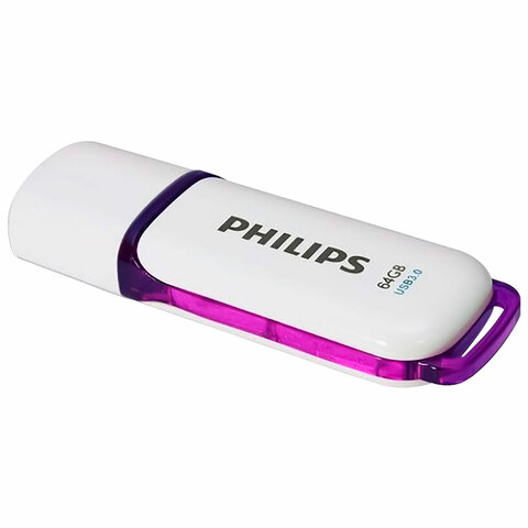 Флеш-диск 64 GB PHILIPS SNOW, разъем USB 3.0, фиолетовый, FM64FD75B/97 - фото 1