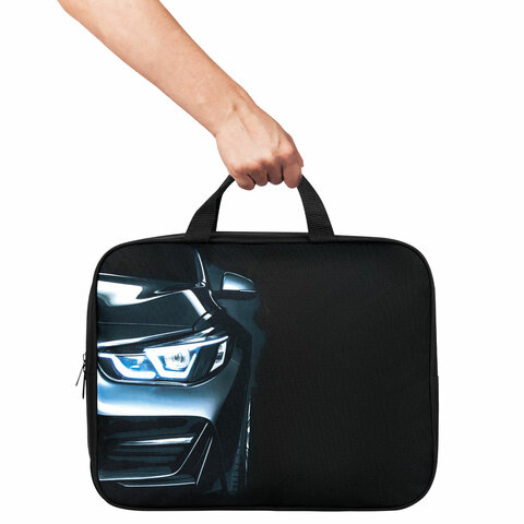 Папка на молнии с ручками BRAUBERG KIDS А4, 1 отделение, полиэстер, 80 мм, "Dark car", 273315 - фото 7