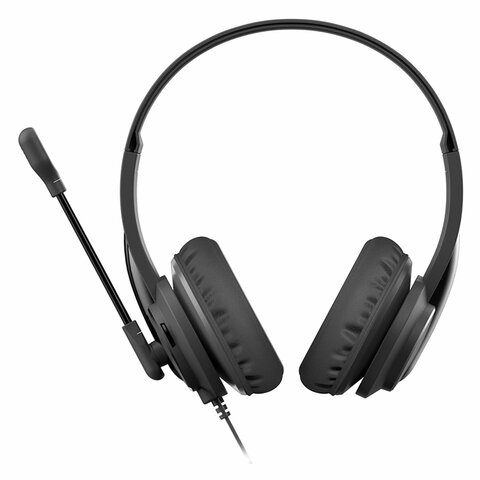 Наушники с микрофоном (гарнитура) A4TECH HU-10, проводные, 2 м, USB, черные, 1611400 - фото 3