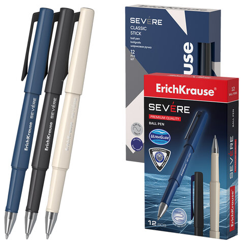 Ручка шариковая ERICH KRAUSE "Severe Stick Classic", СИНЯЯ, корпус ассорти,0,7 мм, линия 0,28 мм, 48079 - фото 1
