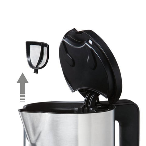 Чайник BOSCH TWK8613P, 1,5 л, 2400 Вт, закрытый нагревательный элемент, нержавеющая сталь, черный - фото 3