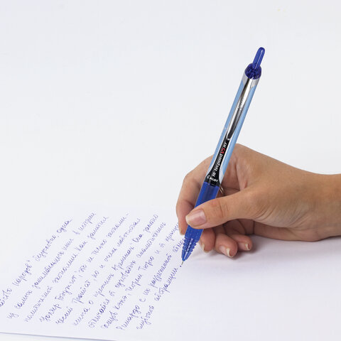 Ручка-роллер автоматическая с грипом PILOT "Hi-Tecpoint V5 RT", СИНЯЯ, игольчатый узел 0,5 мм, линия письма 0,25 мм, BXRT-V5 L - фото 7