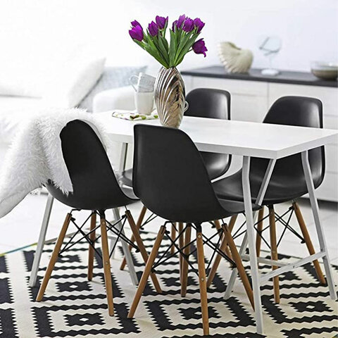 Стулья BRABIX "Eames CF-010", КОМПЛЕКТ 4 шт., пластик черный, опоры дерево/металл, 532631, 2033A - фото 14