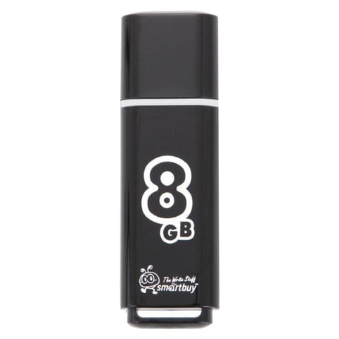 Флеш-память Smartbuy Glossy, 8Gb, USB 2.0, чер, SB8GBGS-K - фото 1