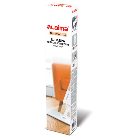 Швабра с распылителем NeoSpray luxe, 2 насадки T-Clean из плотной микрофибры, скребок, LAIMA, 609147 - фото 18