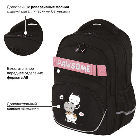 Рюкзак BRAUBERG MOTION, 2 отделения, 3 кармана, "Cat tower", 41х28х17 см, 272033 - фото 11