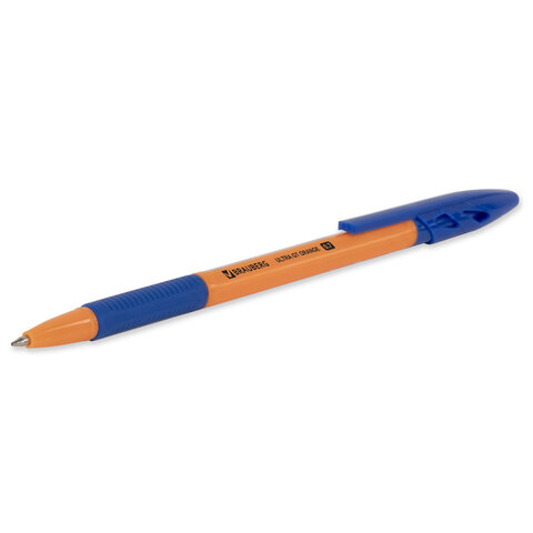 Ручки шариковые с грипом BRAUBERG "ULTRA GT ORANGE", НАБОР 8 ШТУК, СИНИЕ, корпус оранжевый, узел 0,7 мм, линия 0,35 мм, 144530 - фото 7