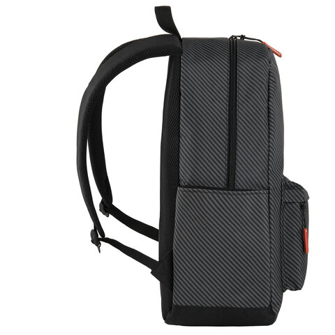 Рюкзак BRAUBERG ENERGETIC универсальный, эргономичный, "Recycle", черный\серый, 43х30х16 см, 270796 - фото 6