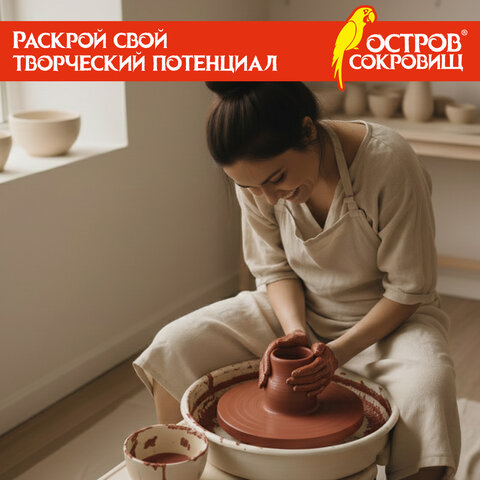 Глина для лепки красная ОСТРОВ СОКРОВИЩ, 1 кг, готовая, размачиваемая, 664681 - фото 16