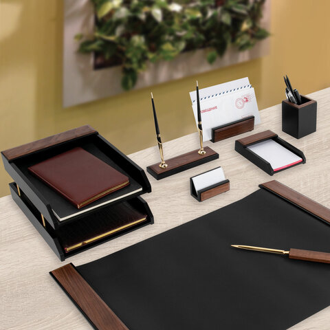 Набор настольный GALANT "Sirius" из дерева, 8 предметов, цвет "орех/чёрный", 238161 - фото 11