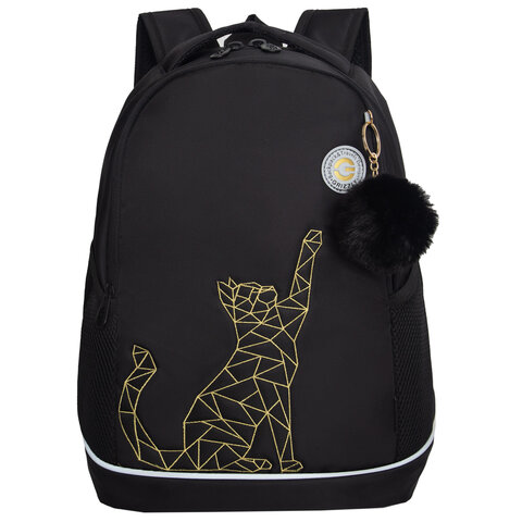Рюкзак GRIZZLY школьный, анатомическая спинка, 2 отделения, для девочек, "GOLD CAT", 38х28х18 см, RG-563-2/1 - фото 2