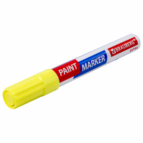 Маркер-краска лаковый EXTRA (paint marker) 4 мм, ЖЕЛТЫЙ, УСИЛЕННАЯ НИТРО-ОСНОВА, BRAUBERG, 151984 - фото 10