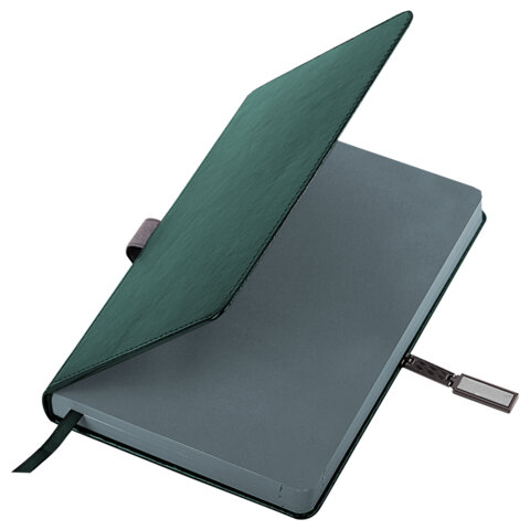 Ежедневник датированный 2026 А5 138x213 мм, BRAUBERG "Inspiration", под кожу, цветной срез, темно-зеленый, 117477 - фото 5